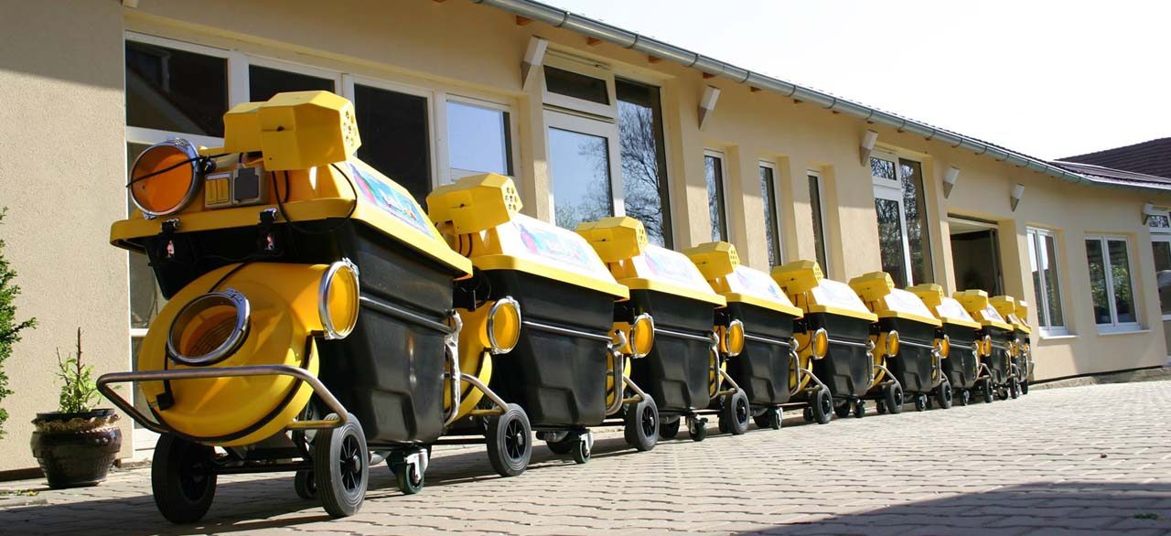 Ball Cleaners in a row