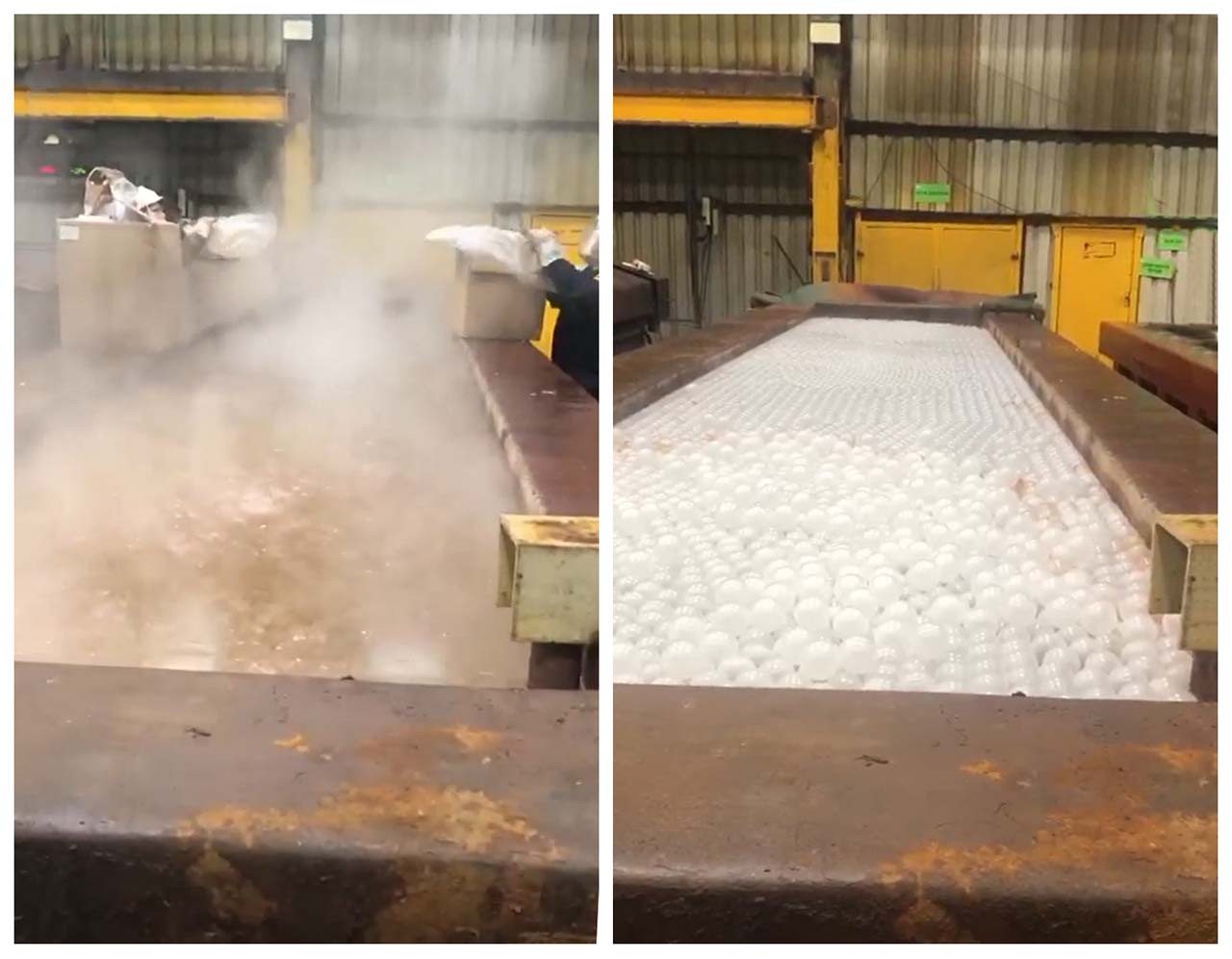 Chemical tank before and after