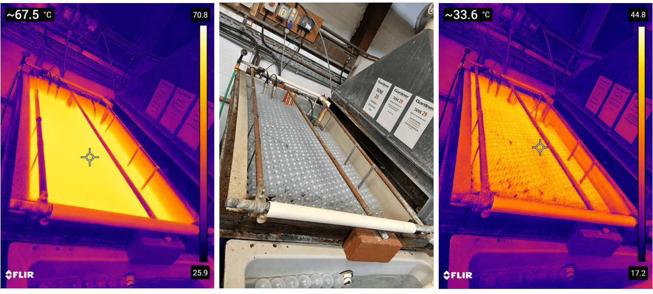 Chromate treatment tank - heat before and after use of floating croffles.
